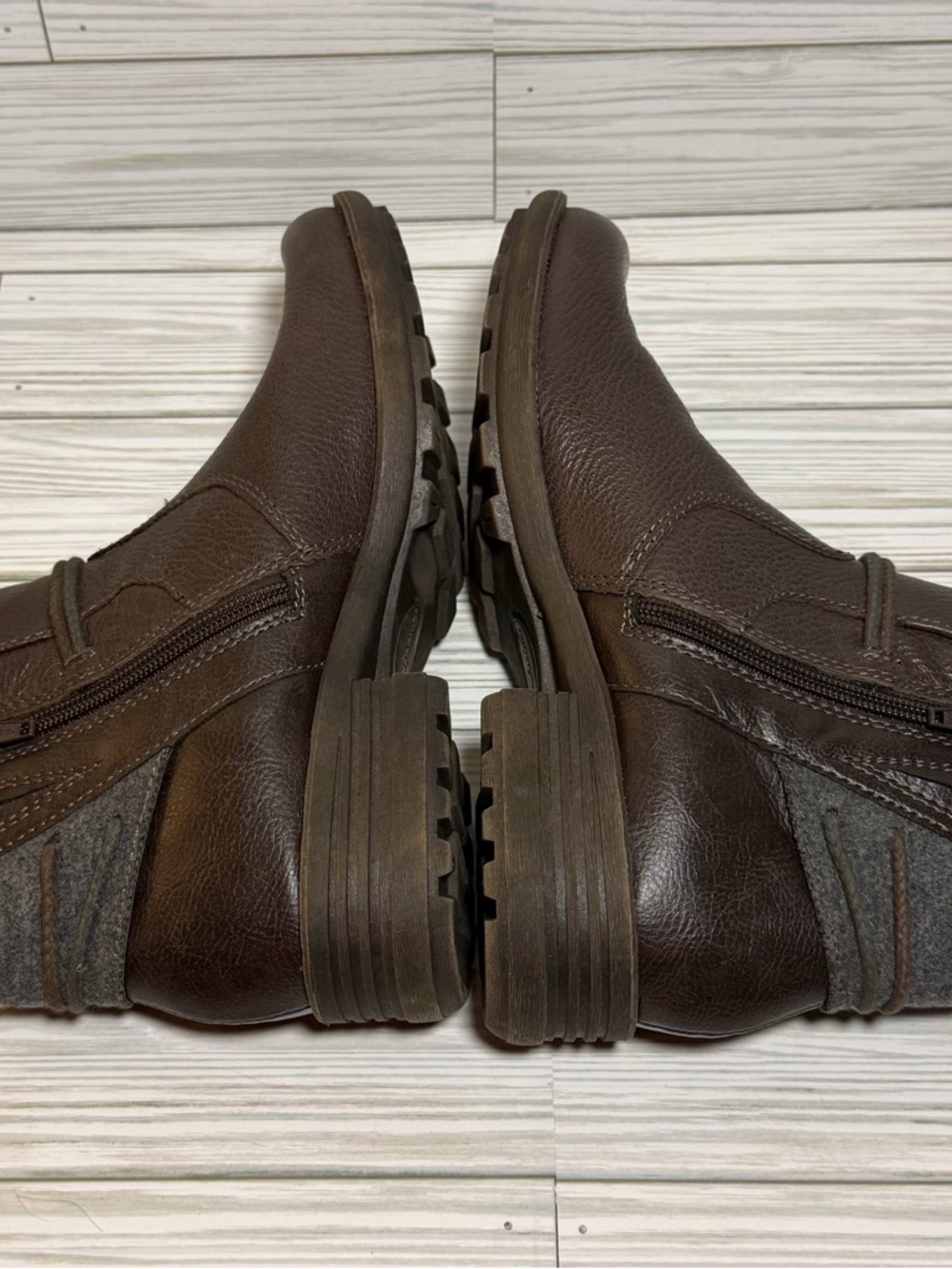 Earth Origins Priya Ankle Boots Womens 9M Brown Leather Comfort Side Zip - Picture 4 of 11